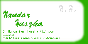 nandor huszka business card